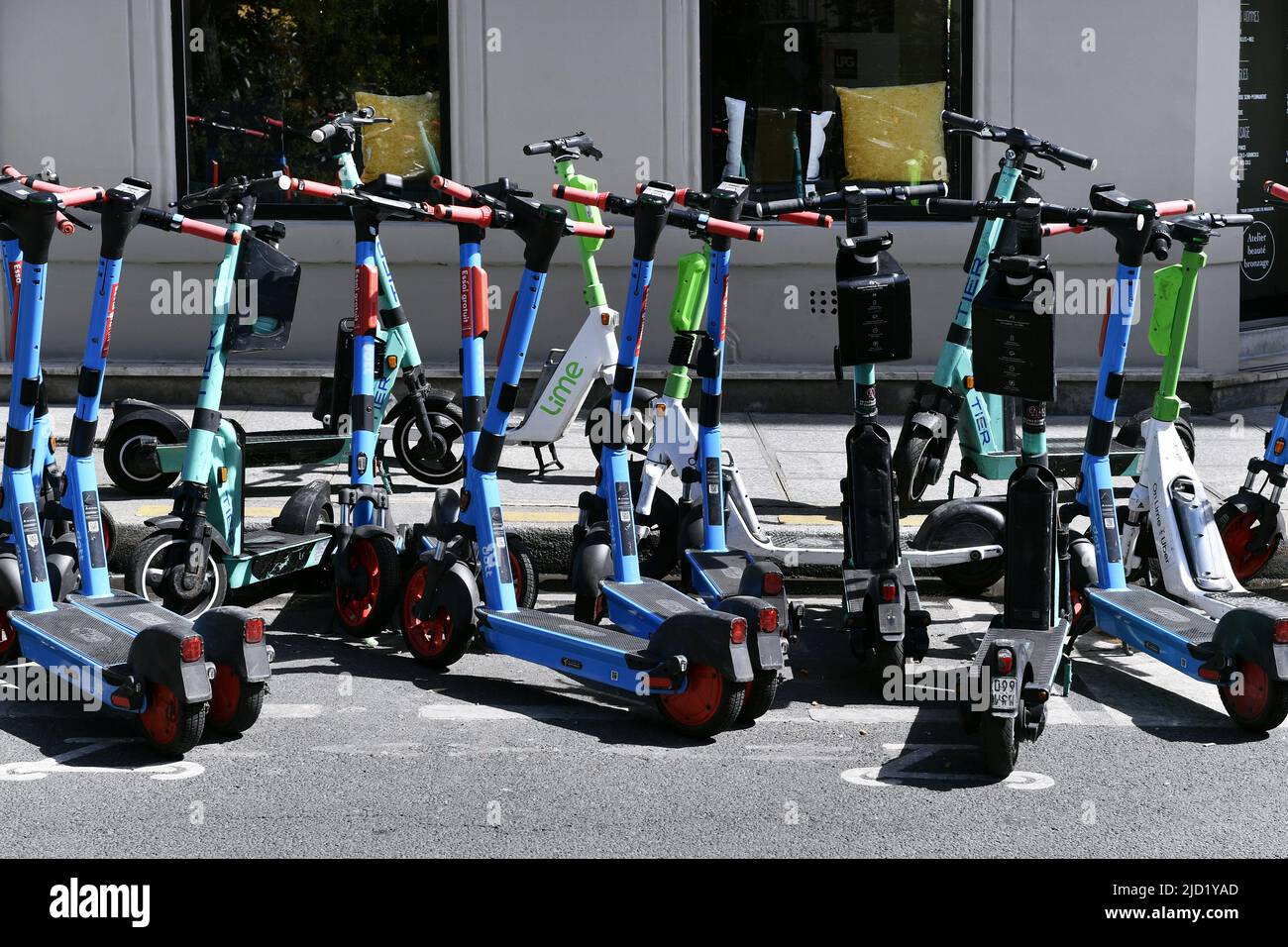 Group of EScooters - Paris - France Stock Photo - Alamy