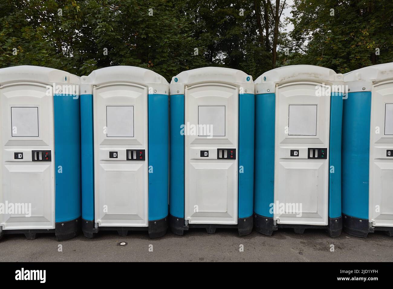 Toilets installed at a public event Stock Photo