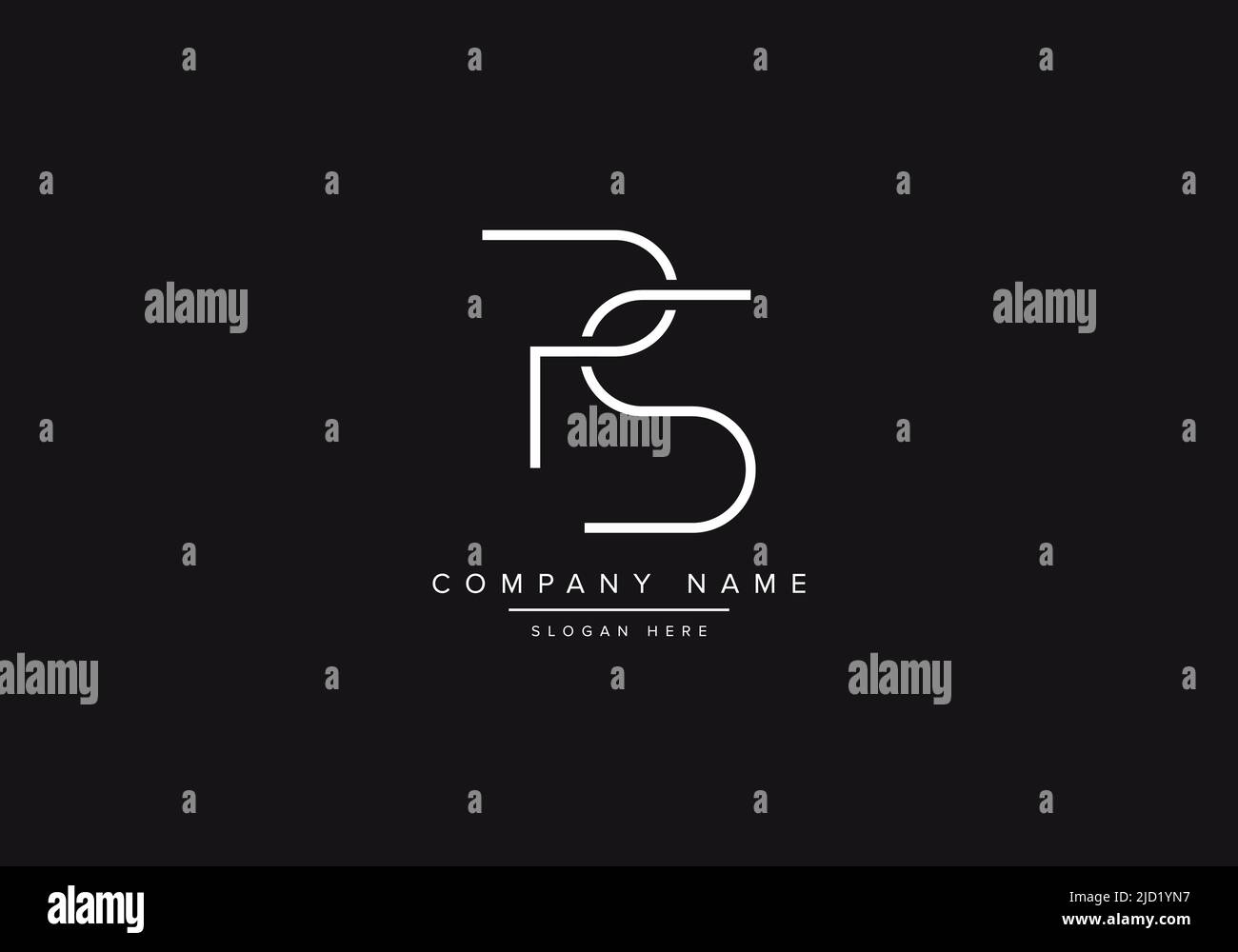 Alphabet letter icon logo PS Stock Vector