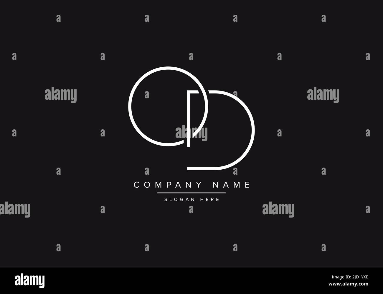 Alphabet letter icon logo OD Stock Vector