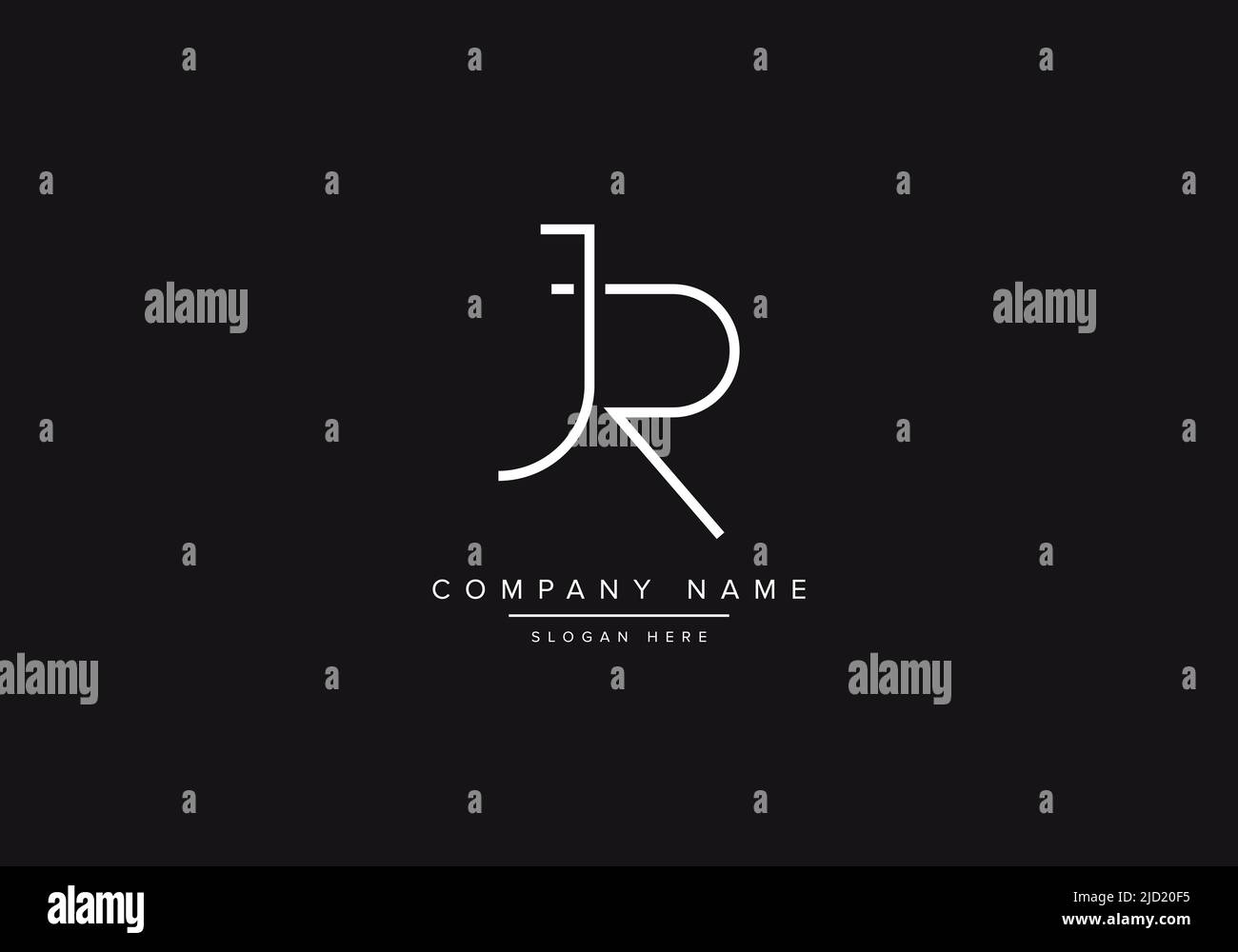 JR, abstract monogram vector logo design, initial logo, line art, logo, vector, alphabet logo, alphabet vector, Stock Vector