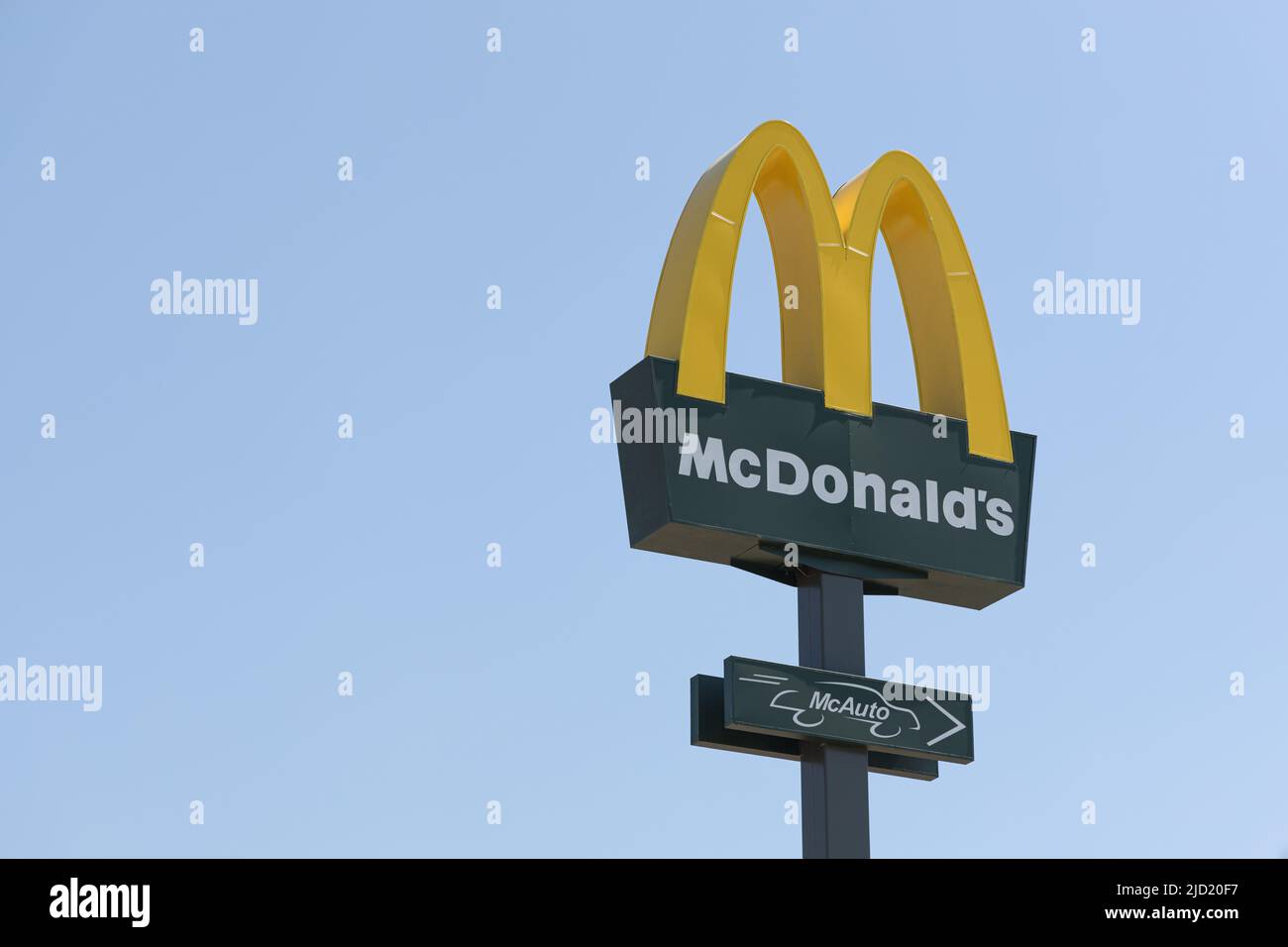 ALFAFAR, SPAIN - JUNE 06, 2022: McDonald's is the world's largest restaurant chain by revenue Stock Photo