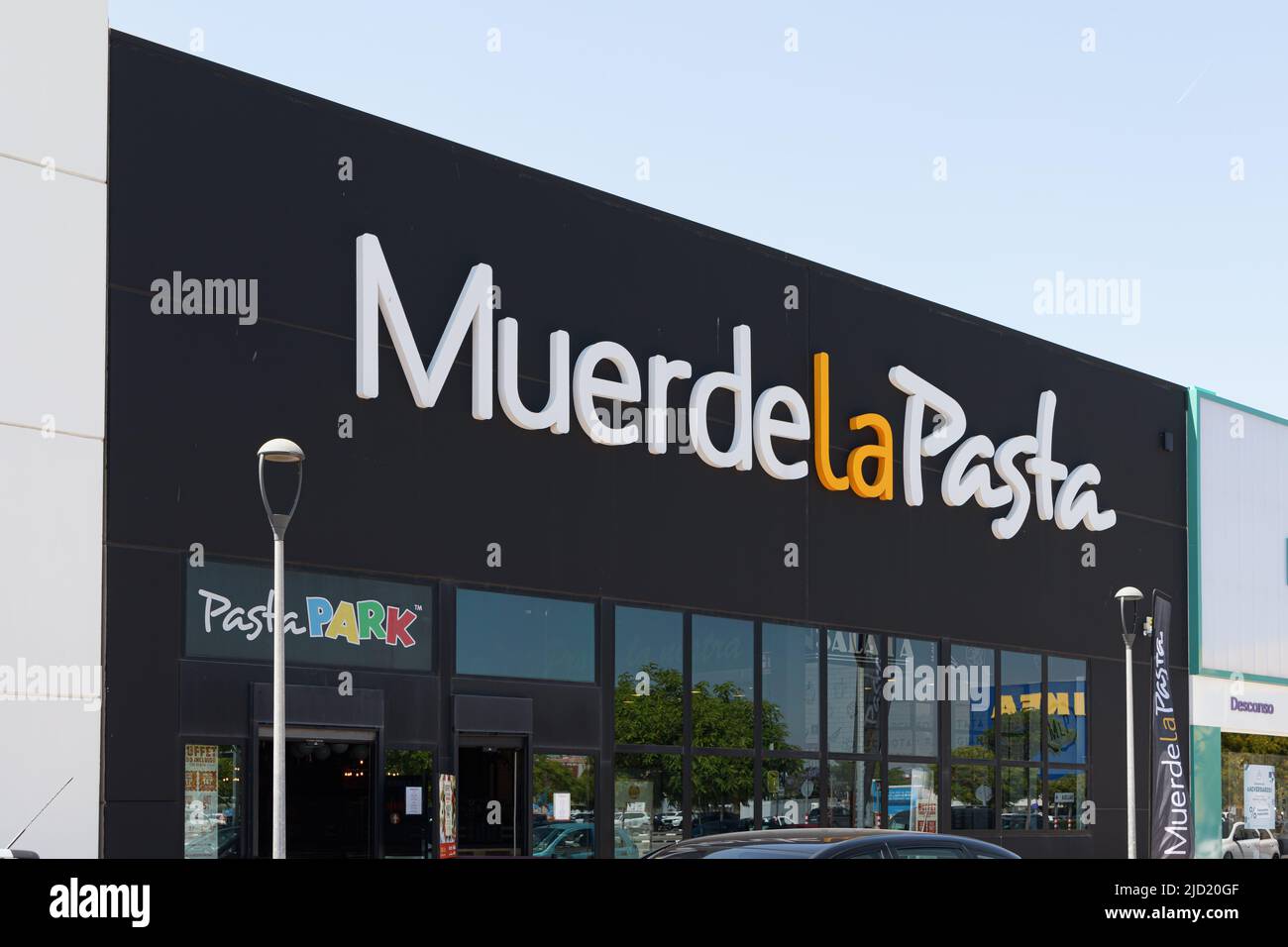 ALFAFAR, SPAIN - JUNE 06, 2022: Muerde la Pasta is a italian food restaurants chain Stock Photo