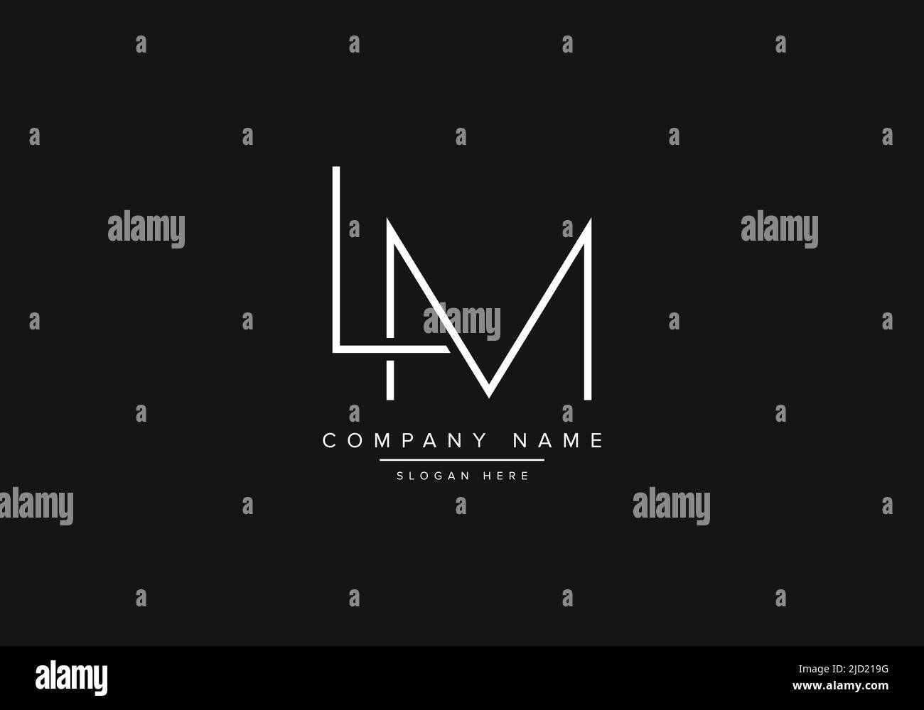 LM, abstract monogram vector logo design, initial logo, line art, logo, vector, alphabet logo, alphabet vector, Stock Vector