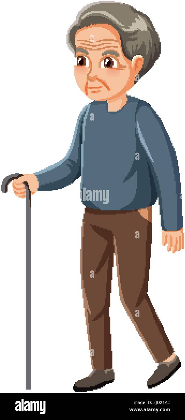 Elderly man holding crane illustration Stock Vector Image & Art - Alamy