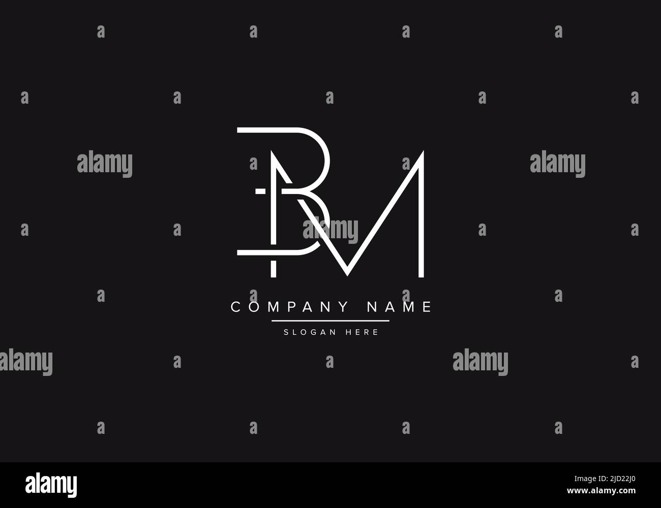 Bm logo monogram with shield shape isolated vector image on VectorStock