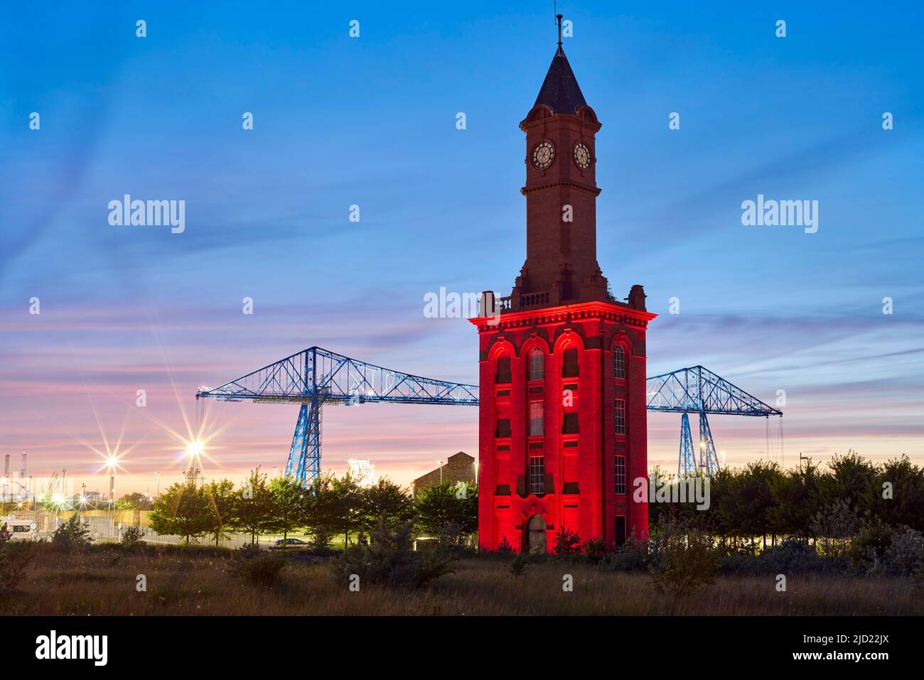 Middlesbrough docks clock tower Stock Photo Alamy