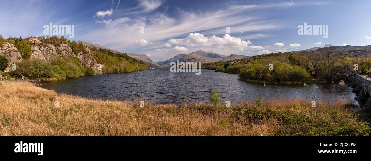 Llyn Padarn in the Snowdonia National Park, North wales Stock Photo