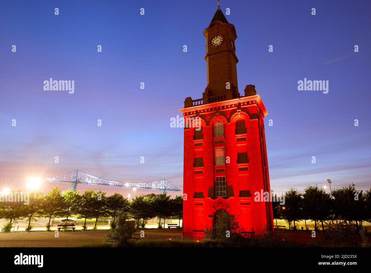 Middlesbrough docks clock tower Stock Photo Alamy