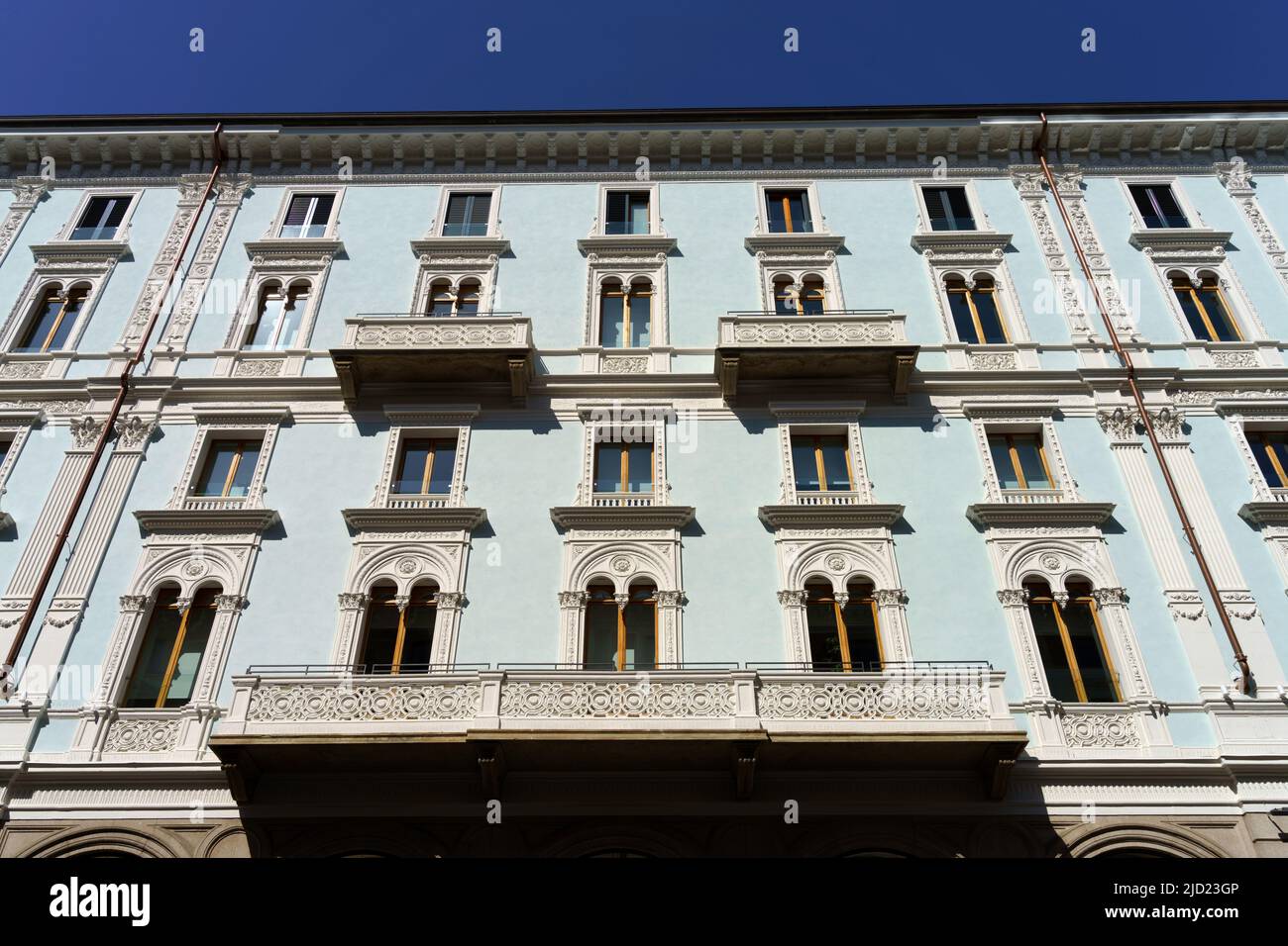 Old residential palace along via Dante in Milan, Lombardy, Italy Stock ...