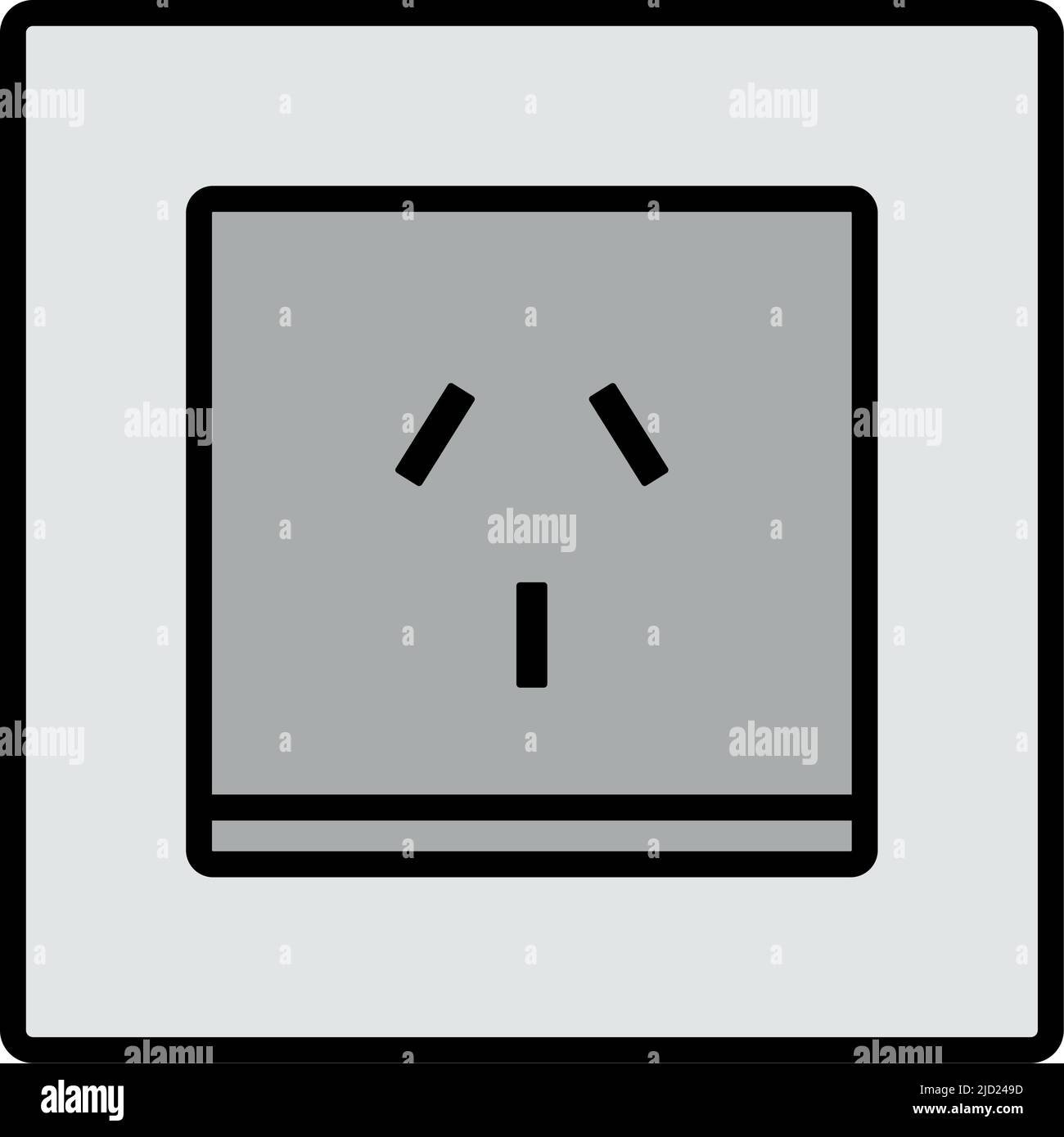 China Electrical Socket Icon. Editable Bold Outline With Color Fill ...