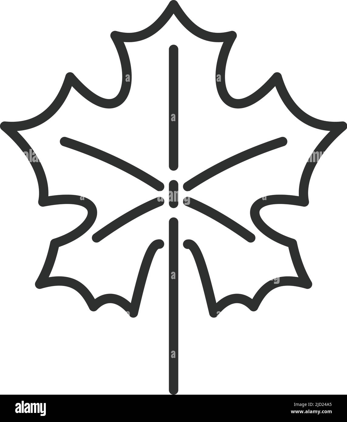 Maple leaf icon. Autumn tree black line symbol Stock Vector