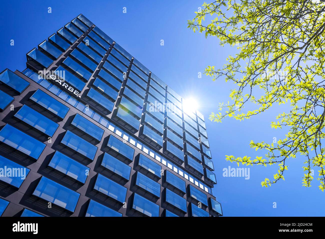 Campus Tower Building In The Hafencity Of Hamburg, Germany Stock Photo