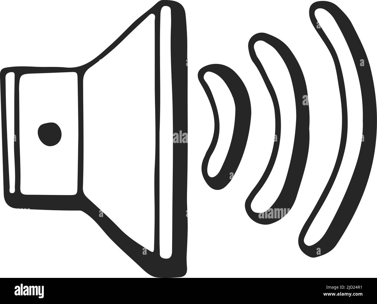 Speaker doodle icon. Sound device black symbol Stock Vector Image & Art