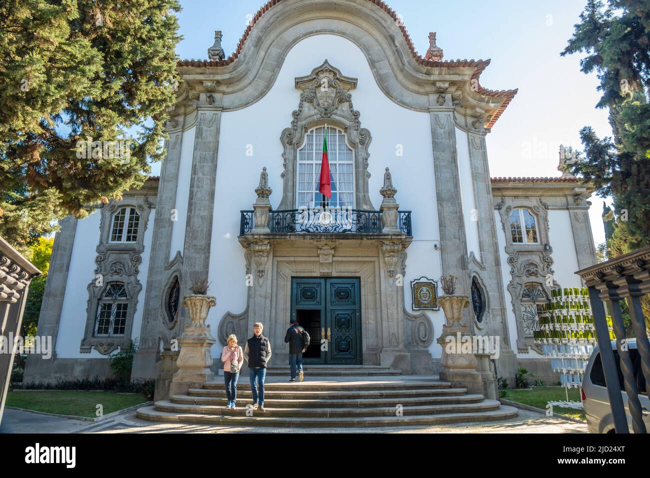 The Facade Of The Portuguese Consulate In Seville Spain Building Exterior On Avenida del Cid, Seville, Spain. Stock Photo