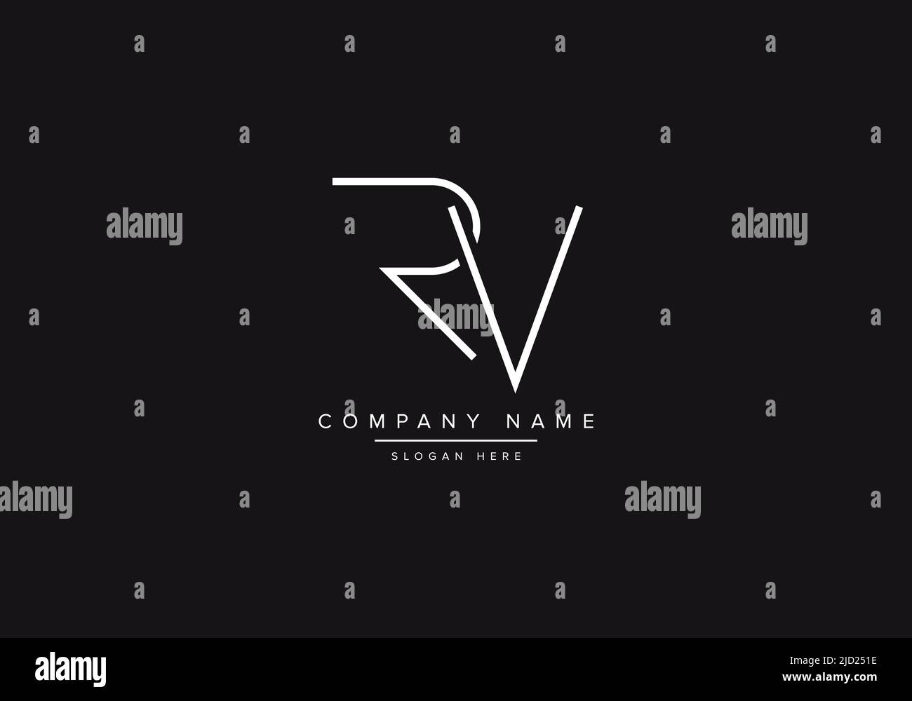 RV line art logo, abstract monogram letter logo vector illustration Stock Vector