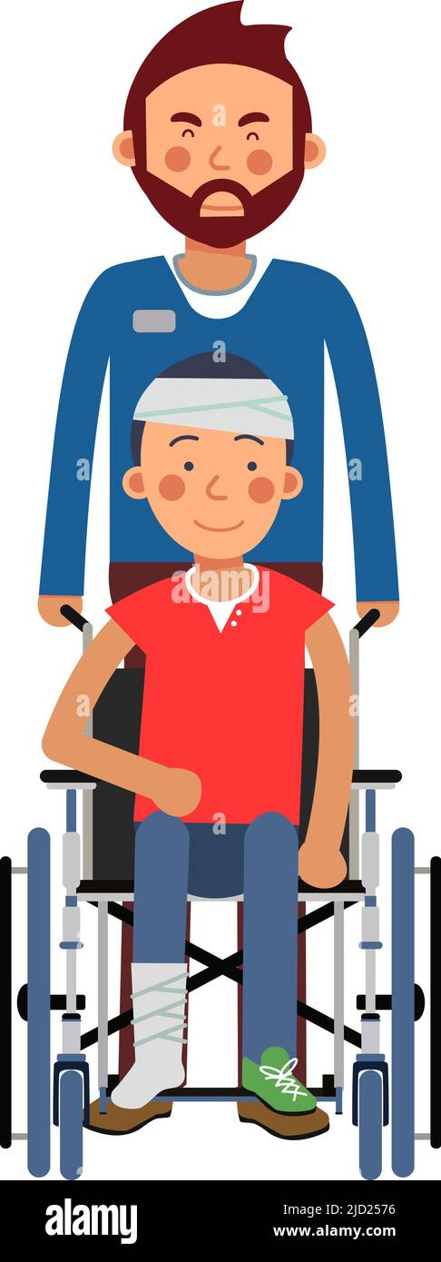 Child disability in wheelchair Stock Vector Images - Alamy
