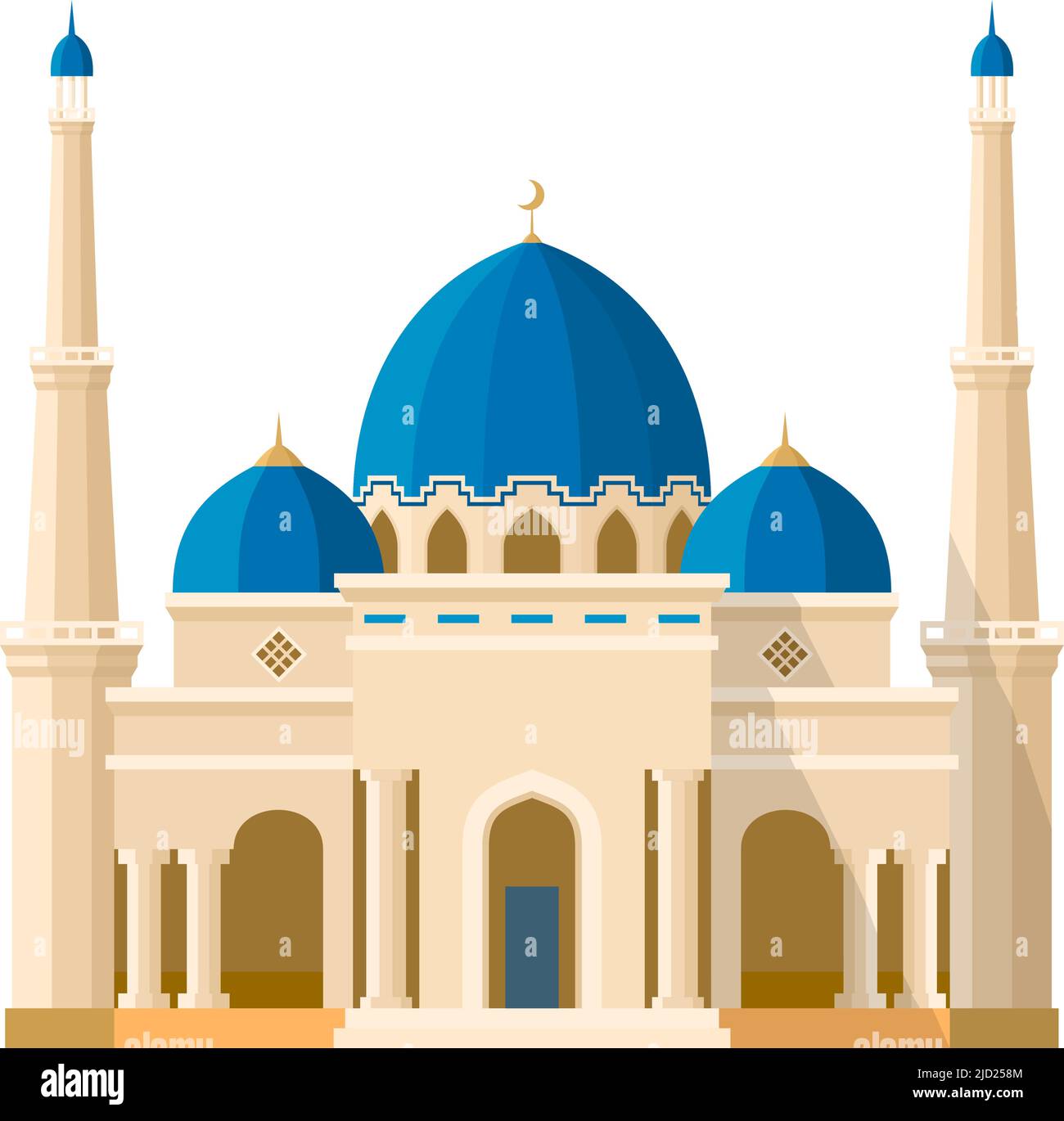 Islamic building icon. Eastern mosque. Cartoon temple Stock Vector