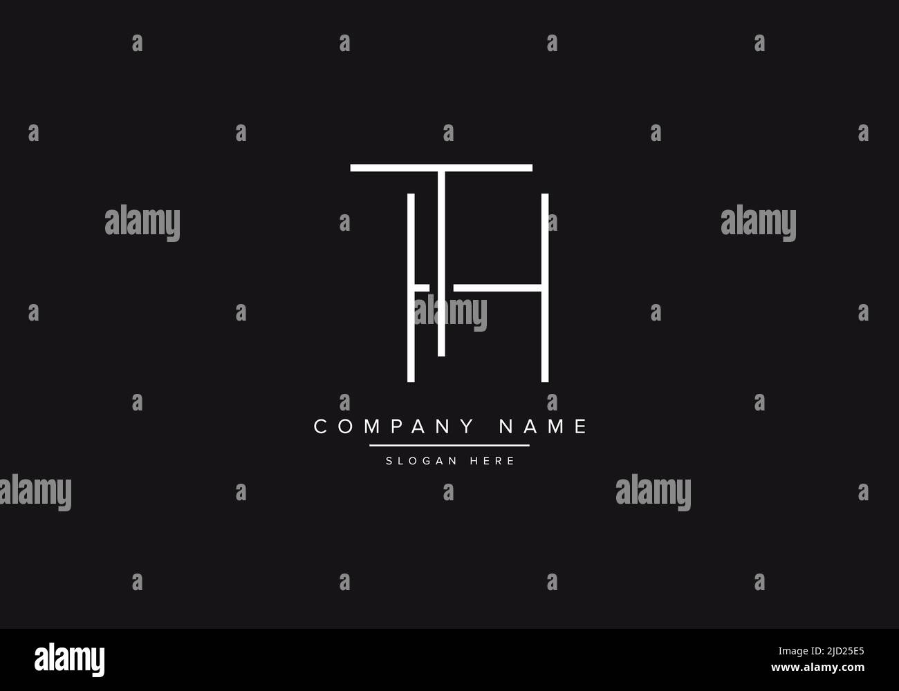 TH line art logo, abstract monogram letter logo vector illustration ...
