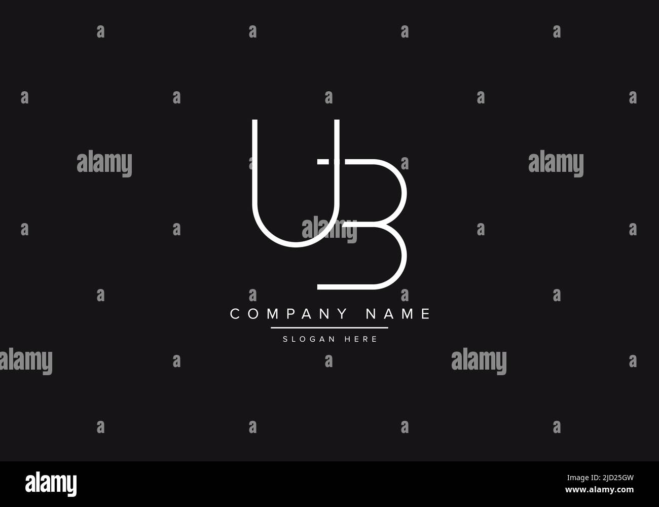 UB line art logo, abstract monogram letter logo vector illustration ...