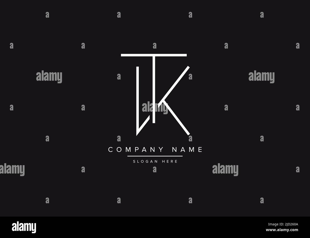 TK line art logo, abstract monogram letter logo vector illustration ...