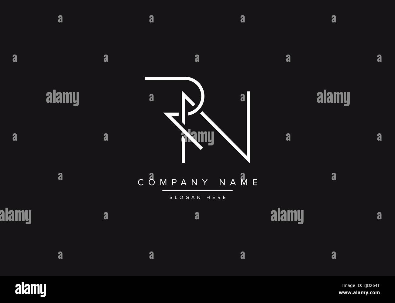 RN line art logo, abstract monogram letter logo vector illustration Stock Vector