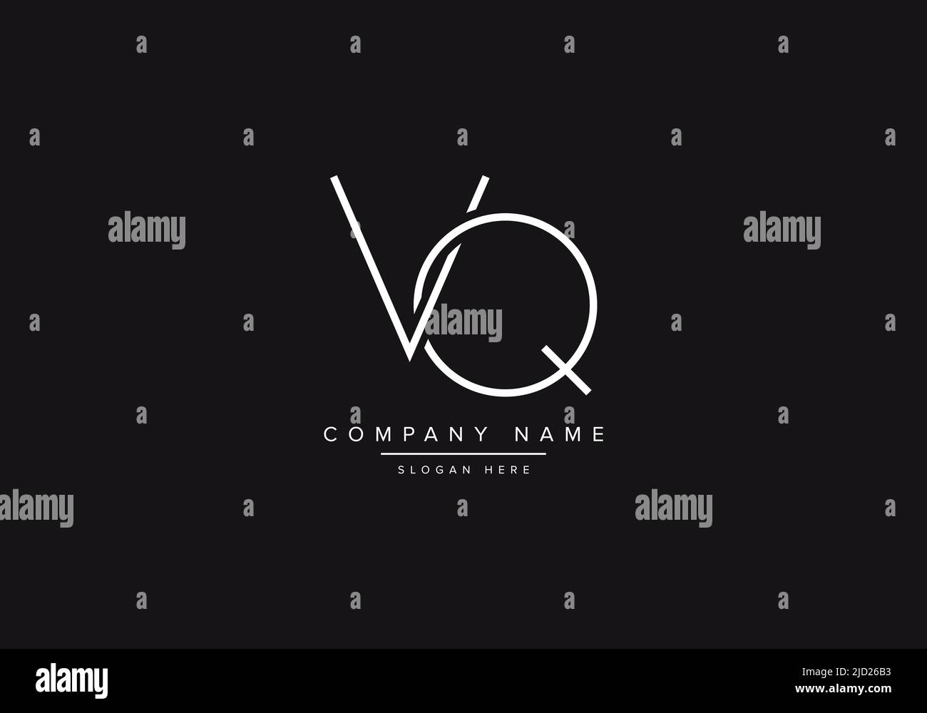VQ line art logo, abstract monogram letter logo vector illustration ...