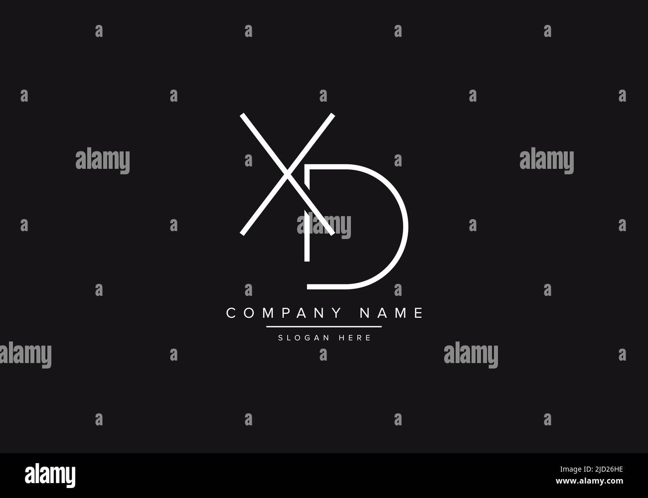XD line art logo, abstract monogram letter logo vector illustration