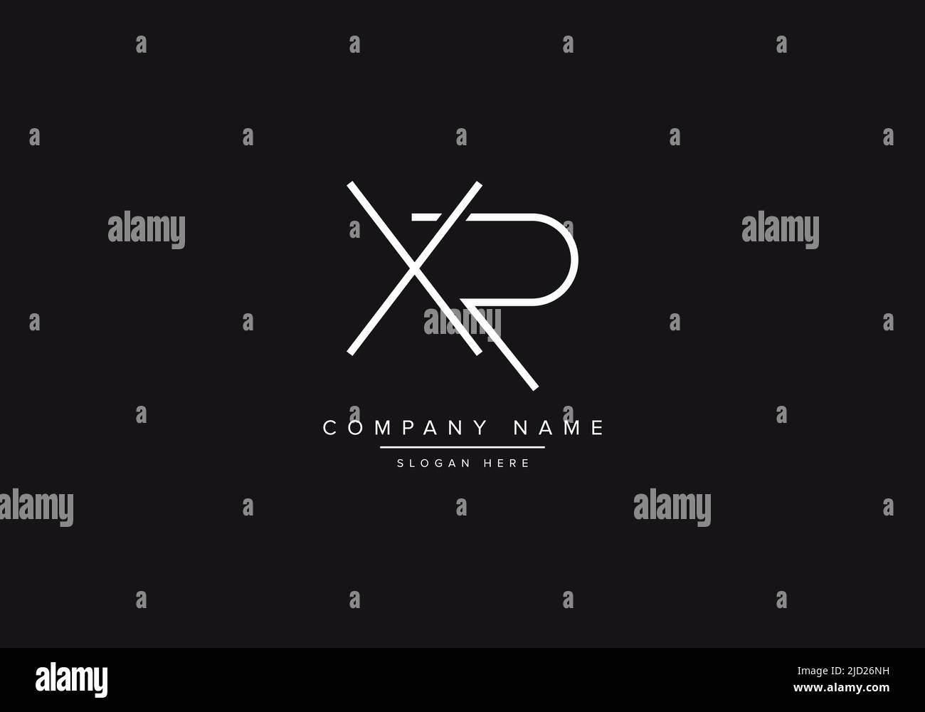 XR line art logo, abstract monogram letter logo vector illustration ...