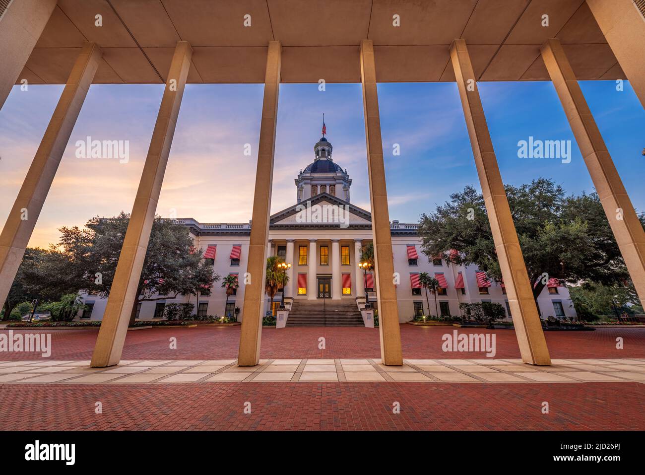 Tallahassee, Florida, USA from the historic Florida State Capitol Building at dawn. Stock Photo