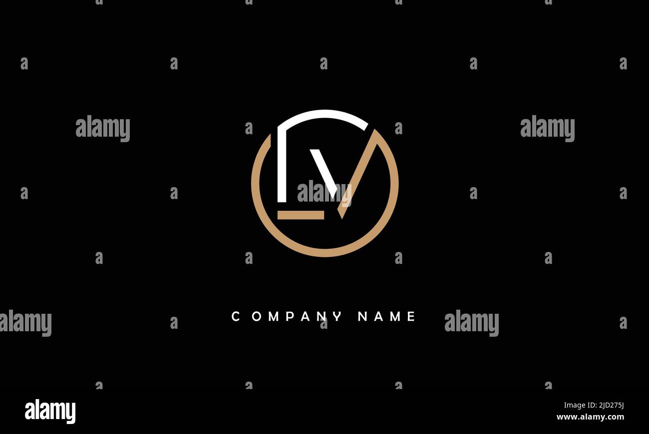 LV, VL Alphabets Letters Logo Monogram Stock Vector