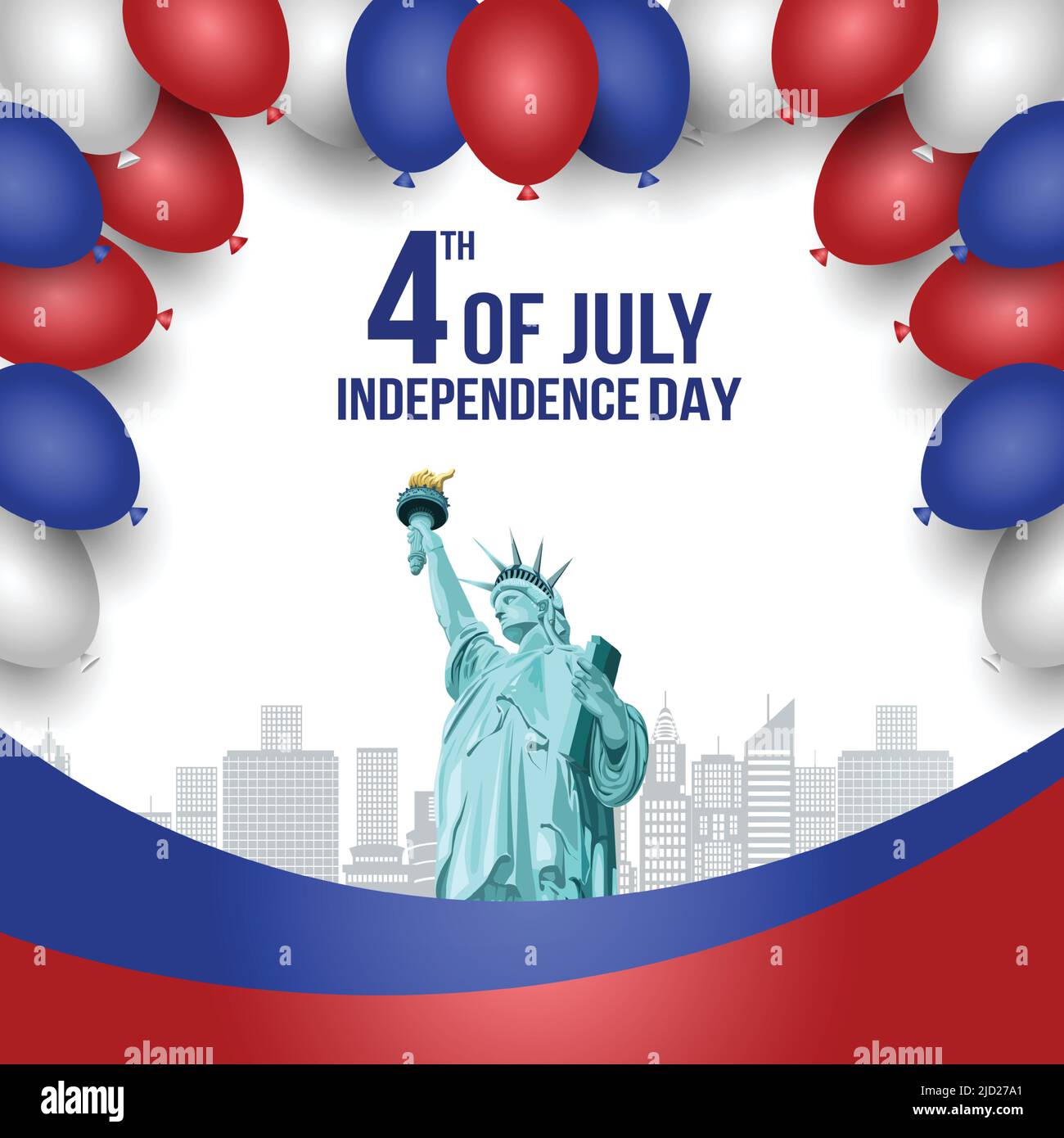 happy independence day America with balloons. vector illustration ...