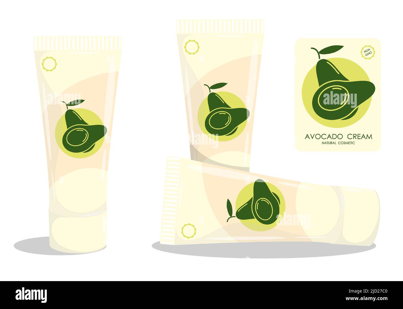 Tube of avocado oil hand cream. Natural oils for cosmetic procedures