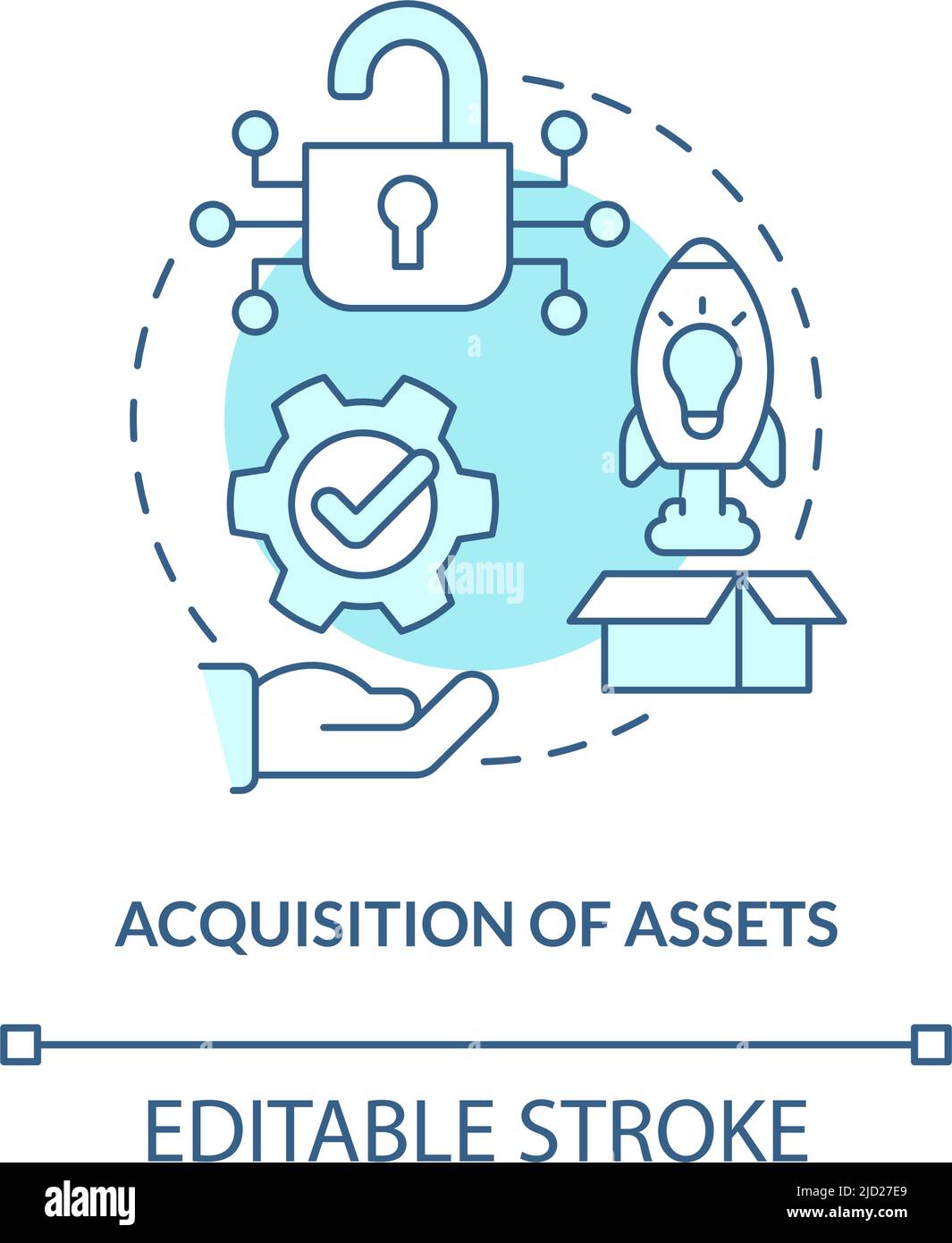 Acquisition of assets turquoise concept icon Stock Vector Image & Art ...