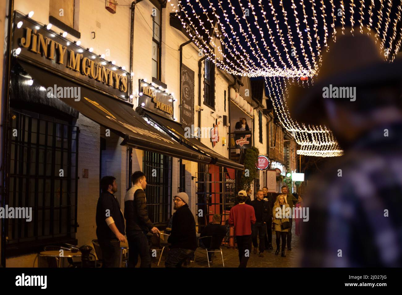 Ashton Lane, full of bars and restaurants, in West End, in Glasgow