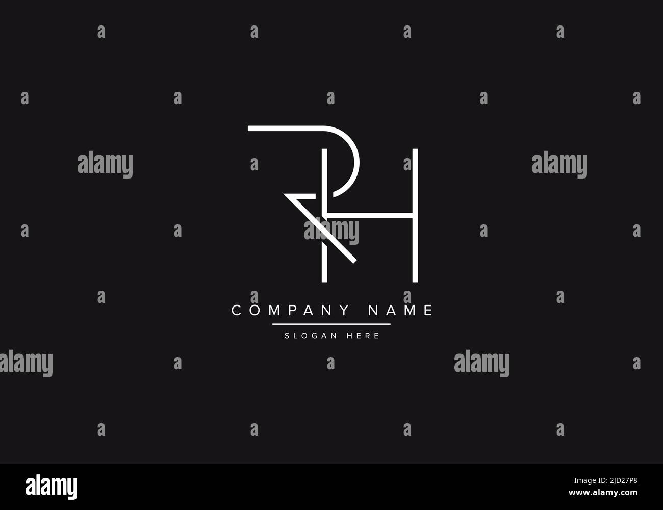 Alphabet letter icon logo RH Stock Vector