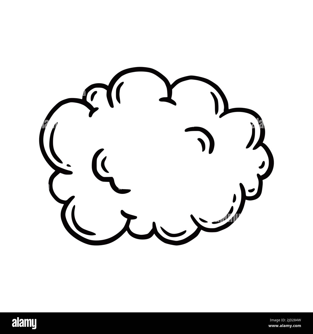 Hand drawn cloud set. Doodle sketch style cloud. Simple outline ...