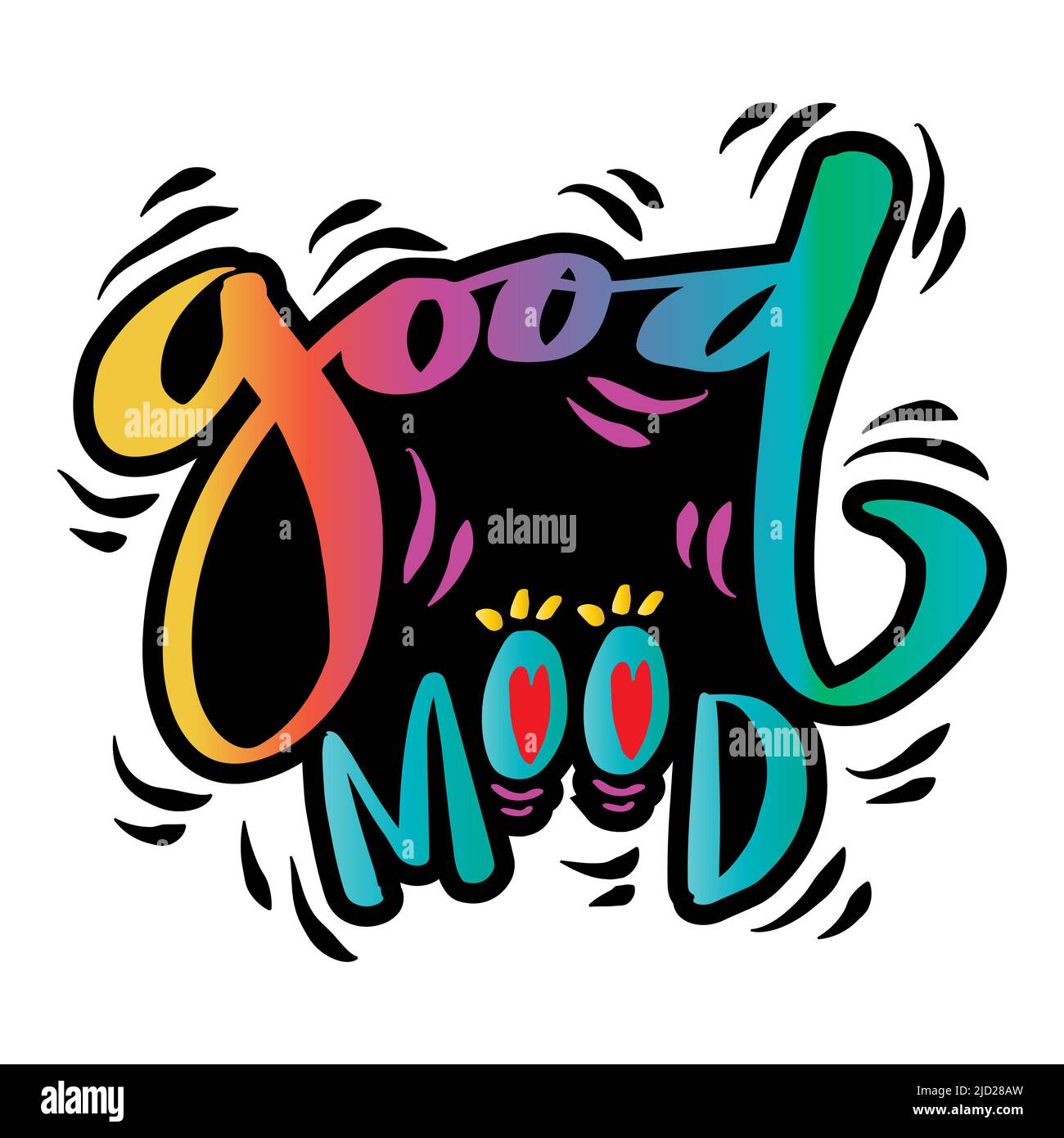 Good mood hand lettering poster Stock Photo