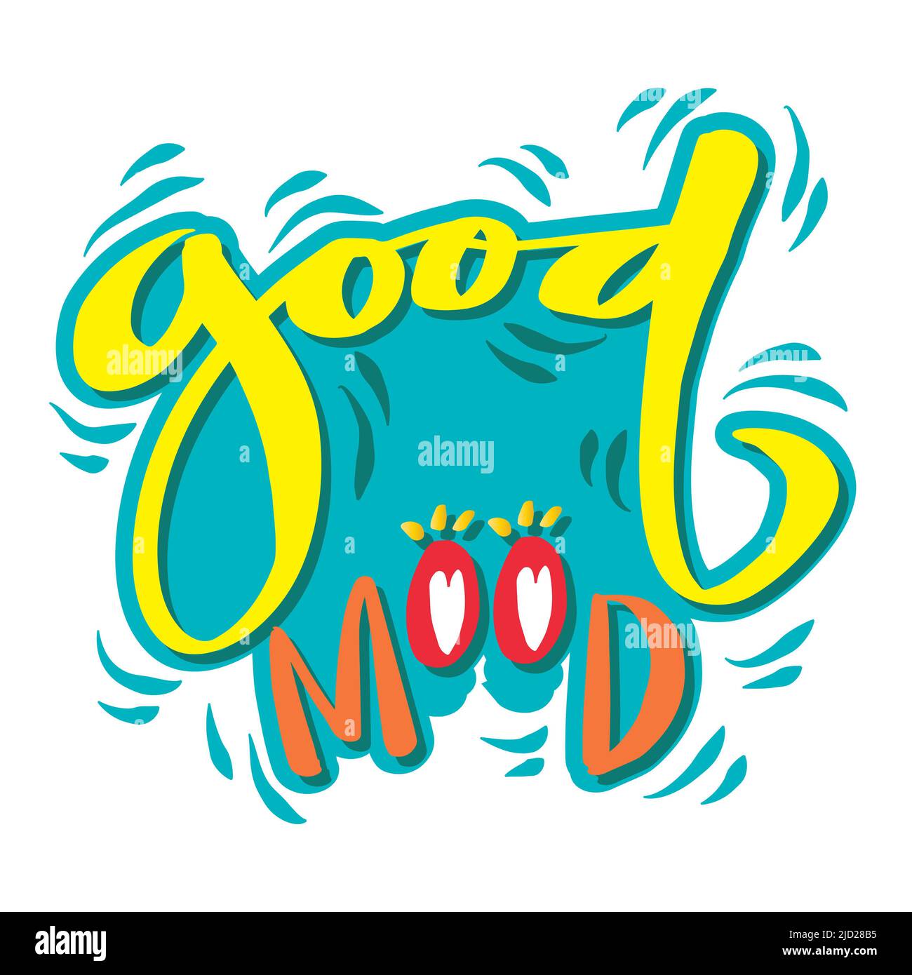 Good mood hand lettering poster Stock Photo