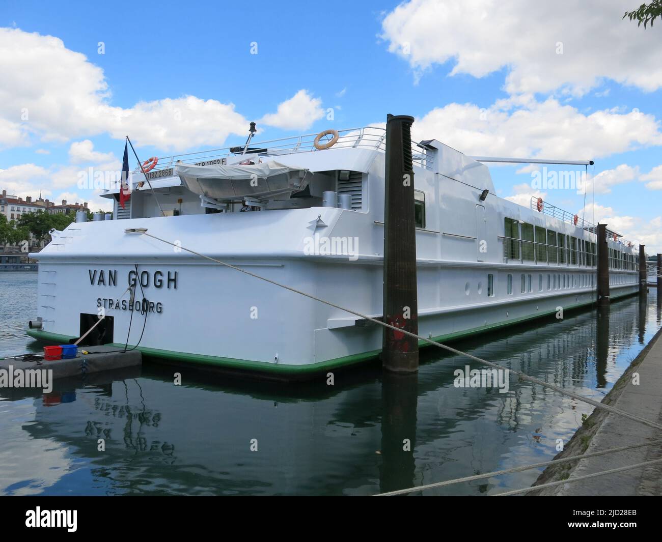 The MS Van Gogh is owned by CroisiEurope and is hired by several cruising companies to offer cruises on the River Rhone in southern France. Stock Photo