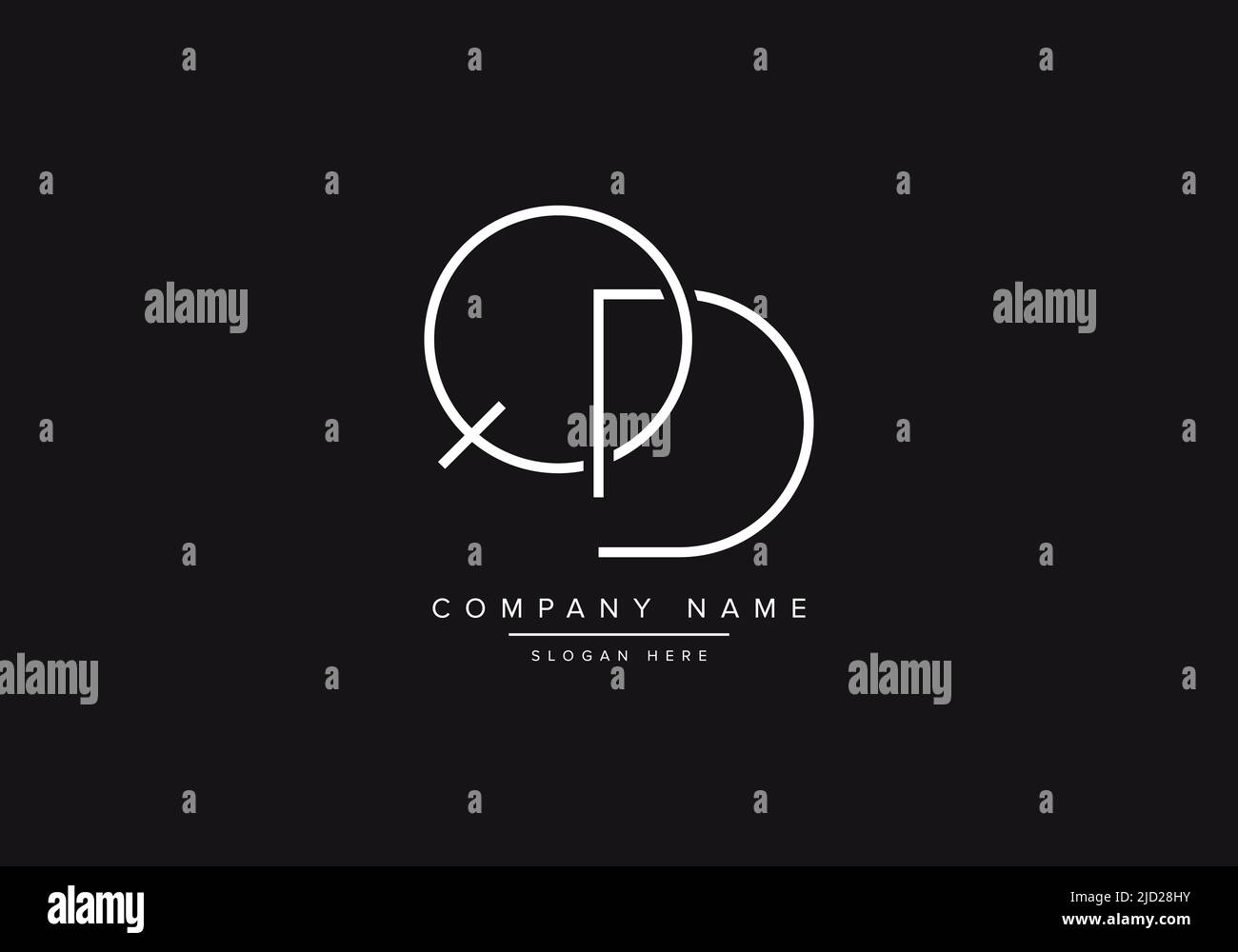 Alphabet letter icon logo QD Stock Vector