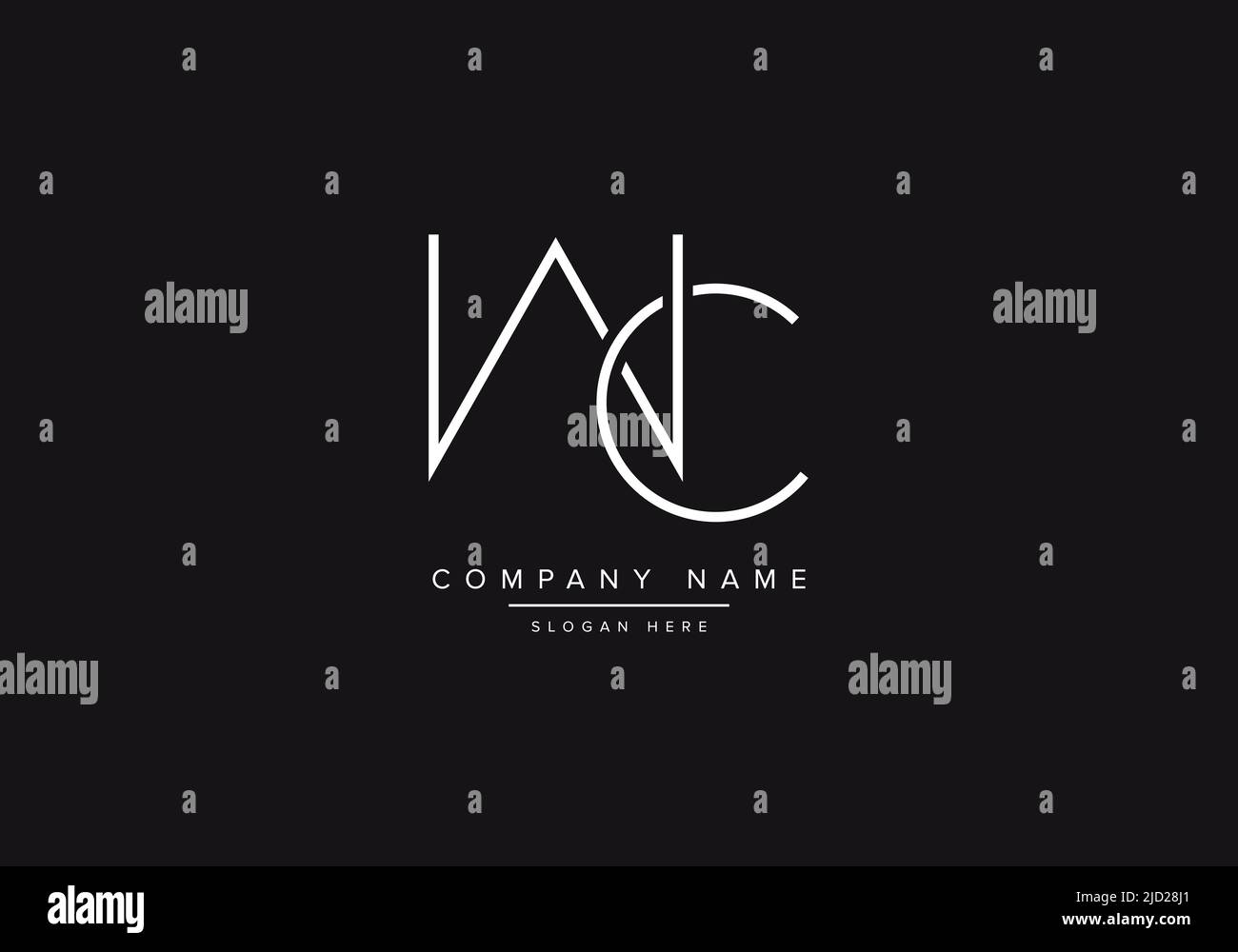 Alphabet letter icon logo WC Stock Vector