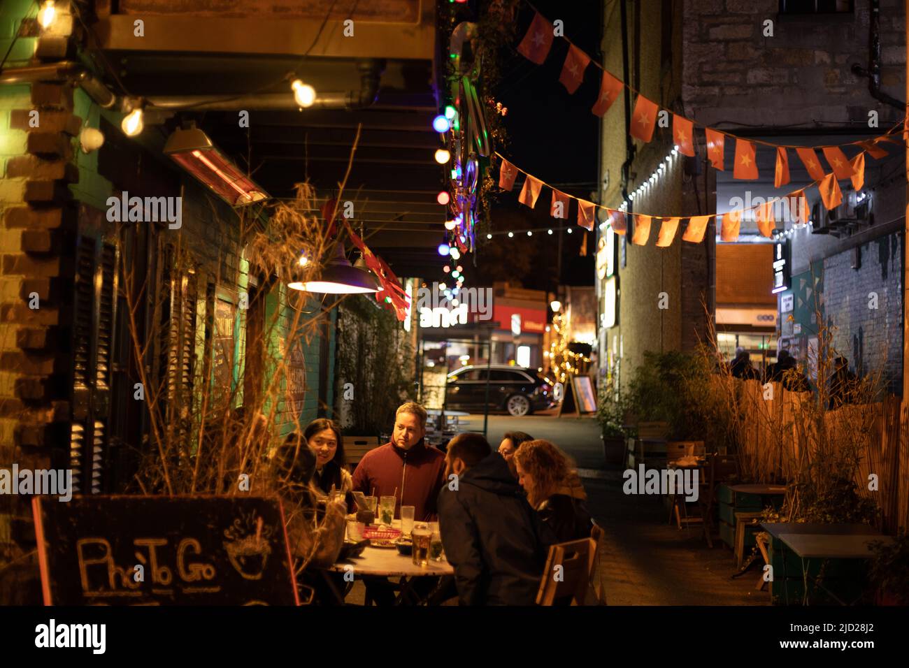Hanoi Bike Shop restaurant, in West End, in Glasgow, Scotland, 9 April