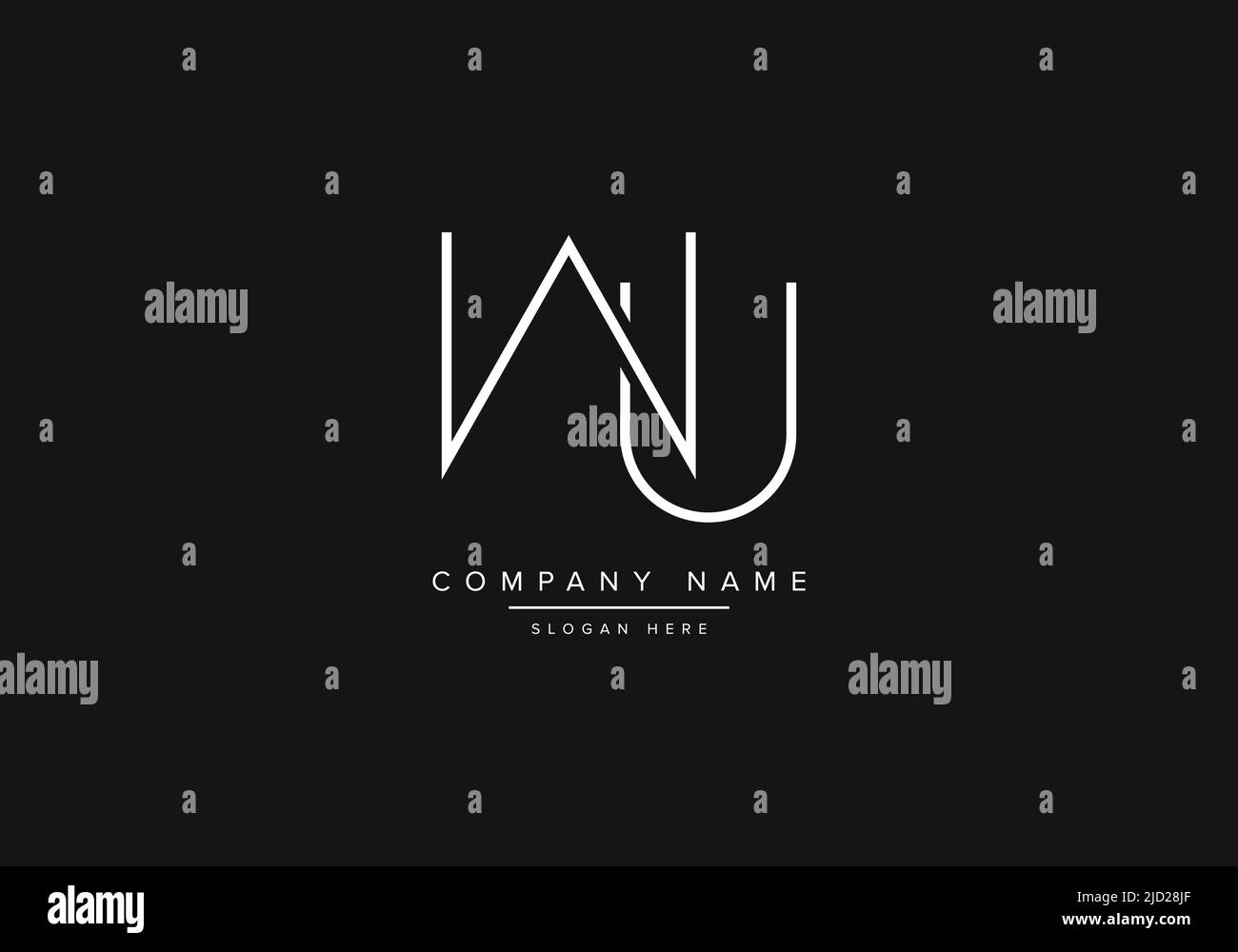 Alphabet letter icon logo WU Stock Vector