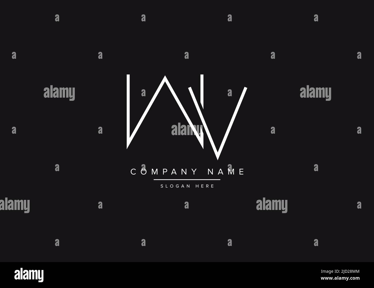 Alphabet letter icon logo WV Stock Vector