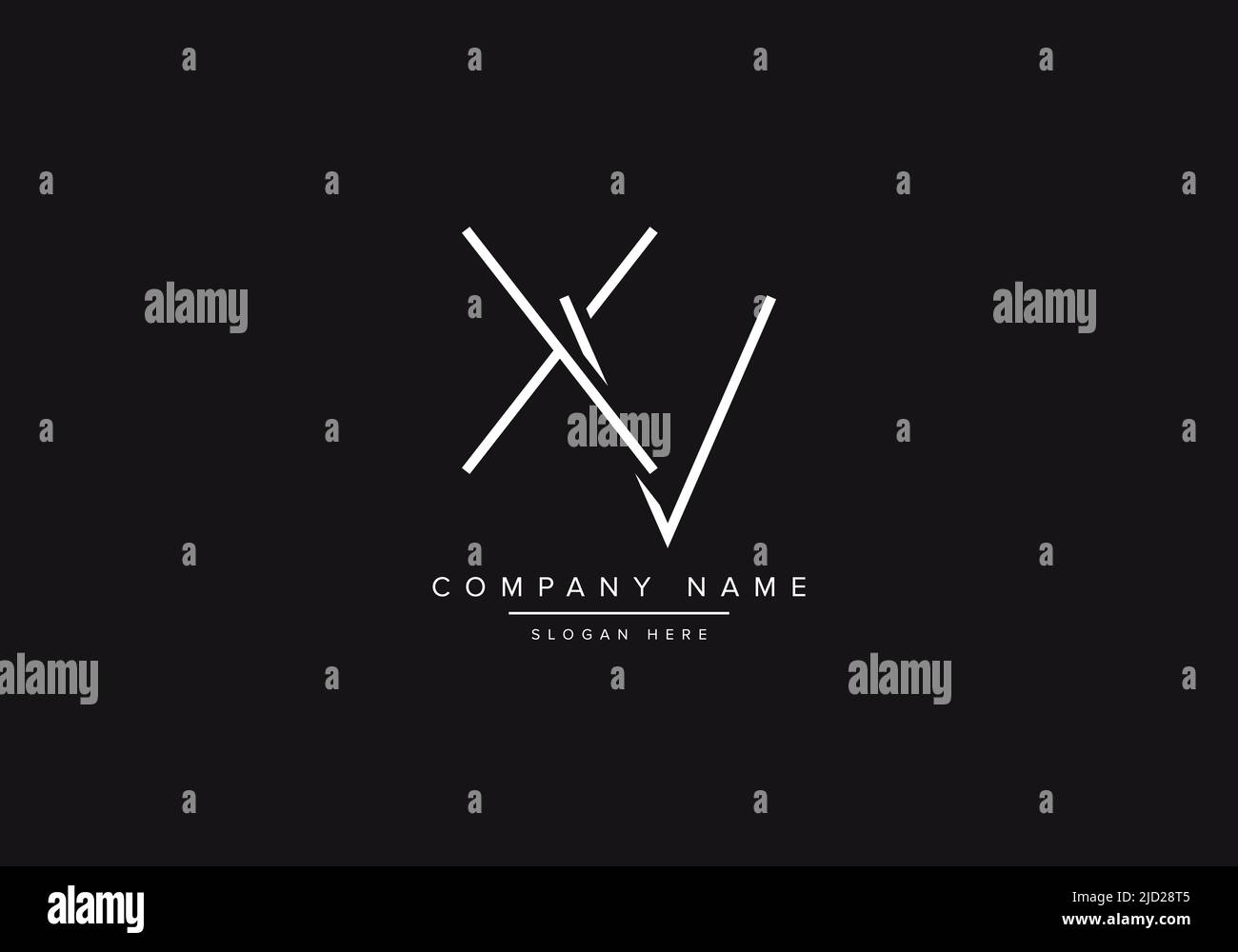 Alphabet letter icon logo XV Stock Vector