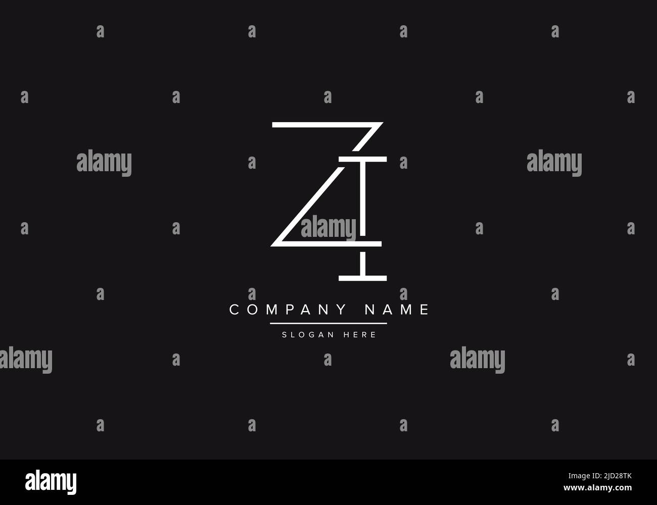 Alphabet letter icon logo ZI Stock Vector