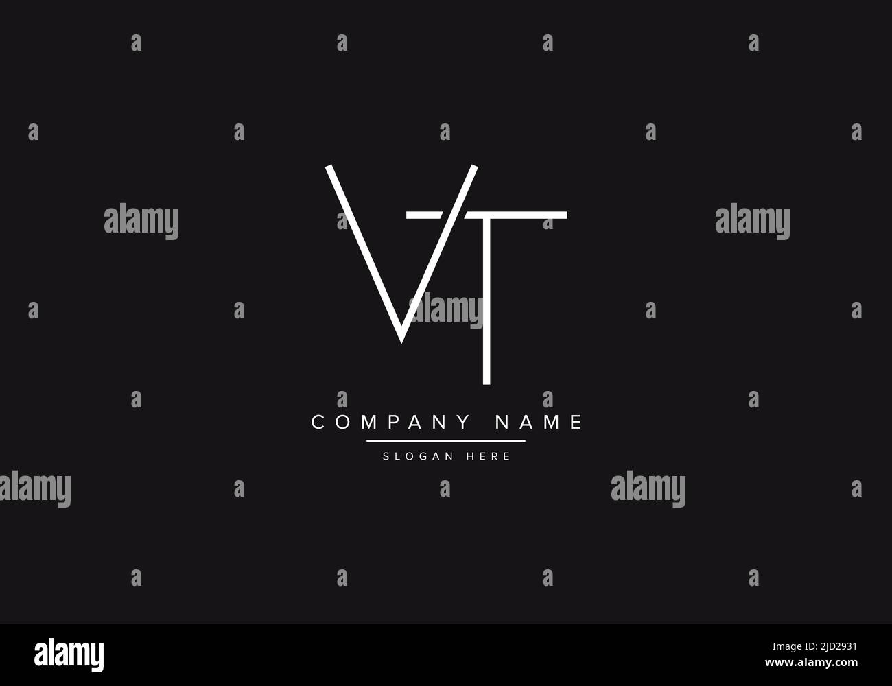 Alphabet letter icon logo VT Stock Vector