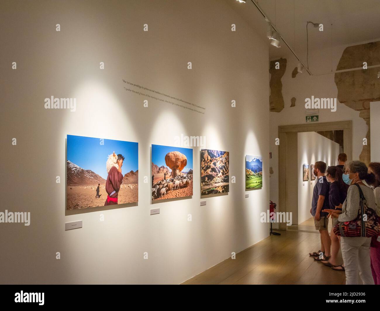 Exhibition of the famous photographer Steve Mc Curry at Palazzo delle Albere, a Renaissance building in the city of Trento, Trentino Alto Adige-Italy Stock Photo