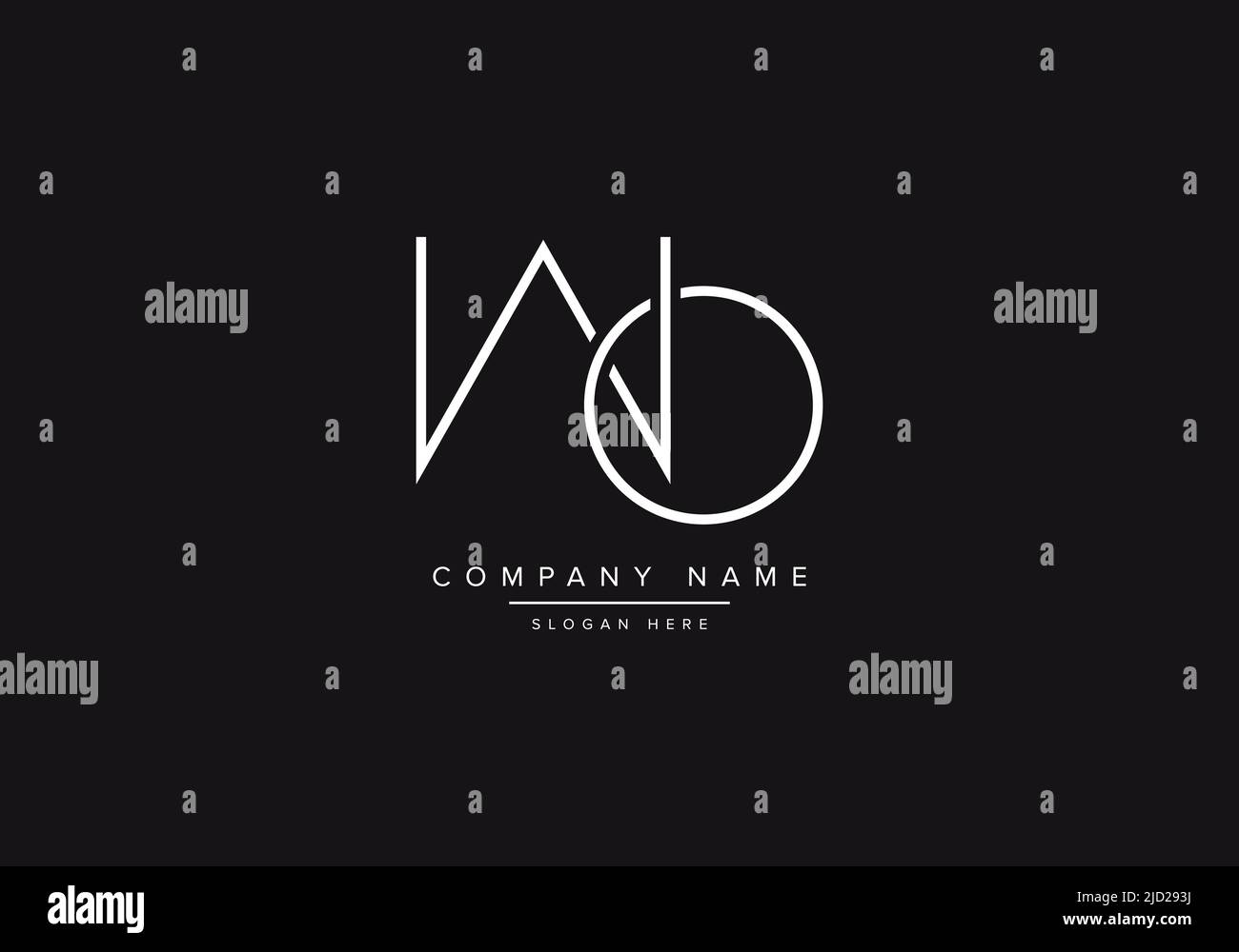 Alphabet letter icon logo WO Stock Vector
